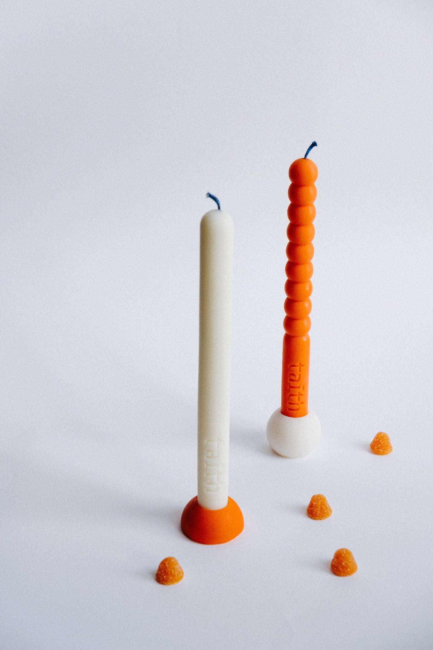 Tata Slide Ecru Table Candle
